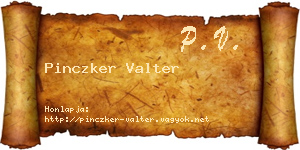 Pinczker Valter névjegykártya